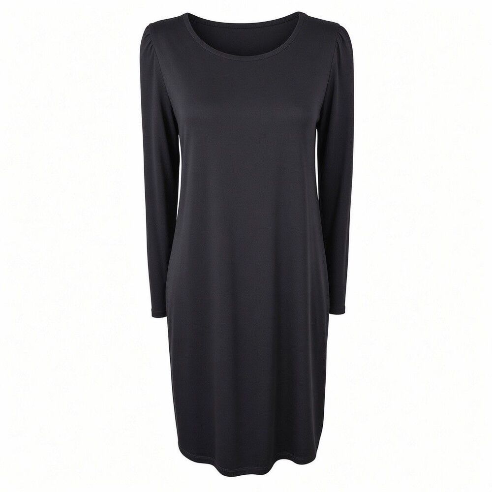 Wool& Wooland Dress Merino Wool Black Medium Long Sleeves Pockets